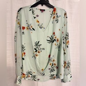 Vince Camuto Mint Floral Blouse
